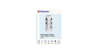 Verbatim EU Power Tower 11 AC with 2 x USB-C / 2 x USB-A