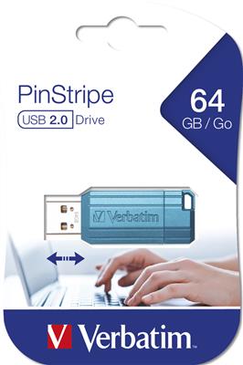 Verbatim USB Stick PinStripe Store´n´Go 2.0 64GB caribbbean blue