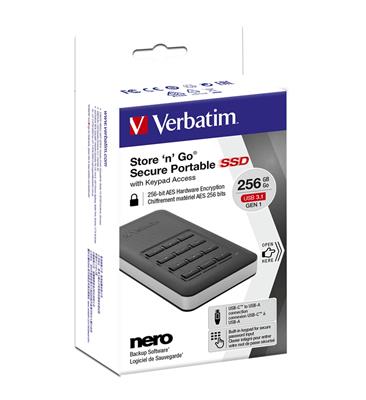 Verbatim SSD Store´n´Go Secure Keypad USB 3.1 GEN 1 256GB