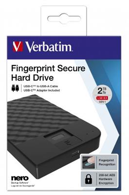 Verbatim Festplatte Fingerprint Secure HDD 2,5 2TB