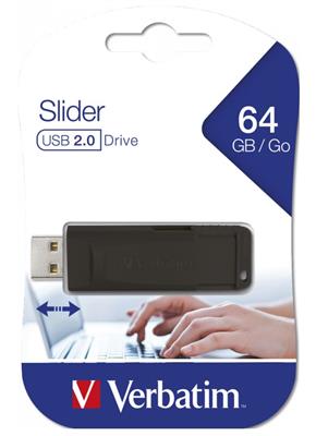 Verbatim USB Stick Store'n'Go Slider black 64GB