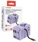 Verbatim Charge 'n' Travel 100W Universal Travel Adapter with retractable cable purple