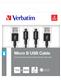 Verbatim Micro B USB Cable Sync&Charge 1m+ Micro B USB Cable Sync&Charge 30cm black
